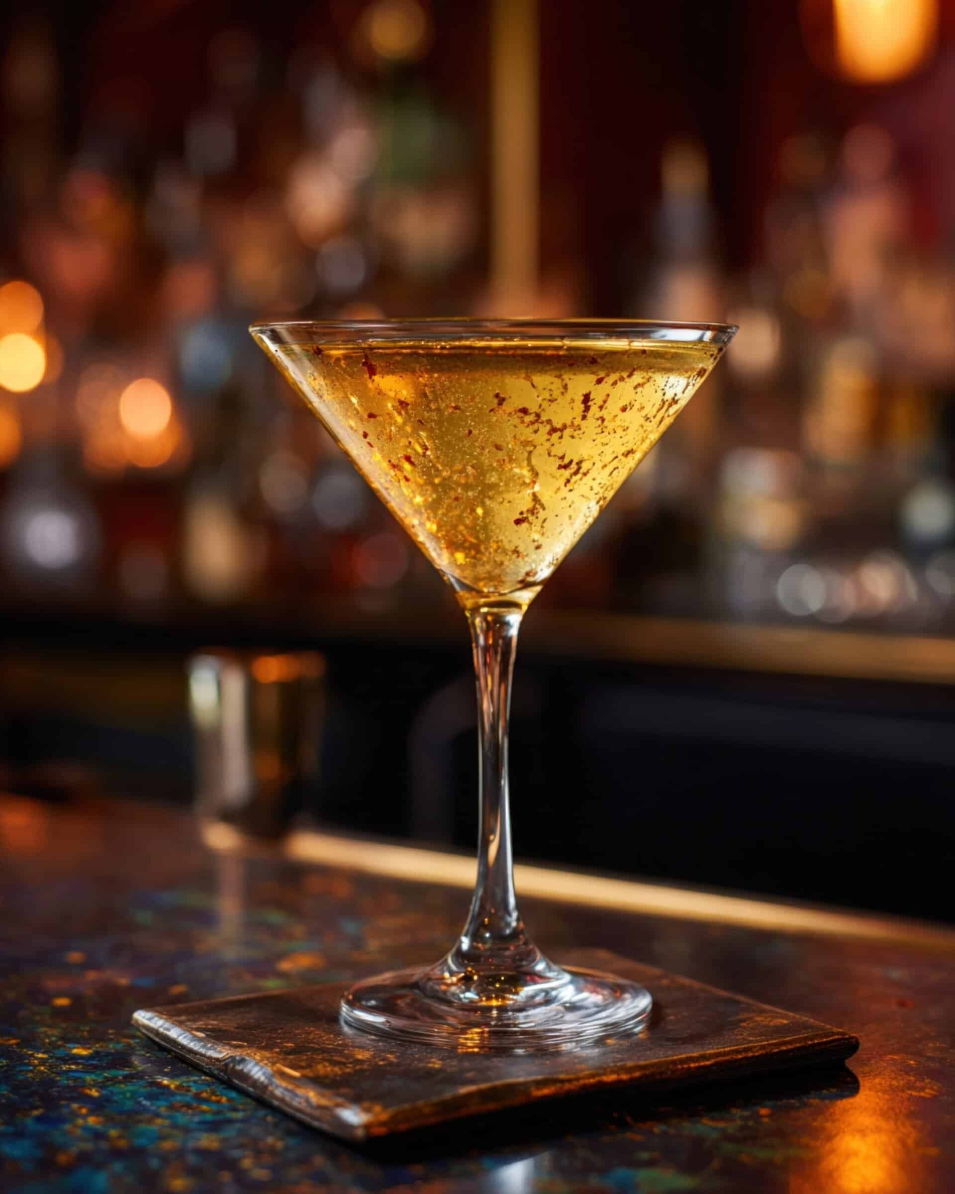 How to Budget for Bar Hire Without Compromising on Style 1 Golden martini cocktail at bar